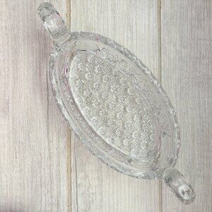 Imperial Glass Handled Oval Glass 'NUCUT' Crystal Ware Star & Button 1900's